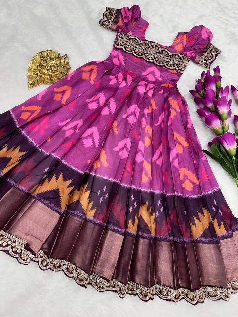 NEW LAUNCING KIDS GOWN silk Ahmedabad kids wear market wholesale